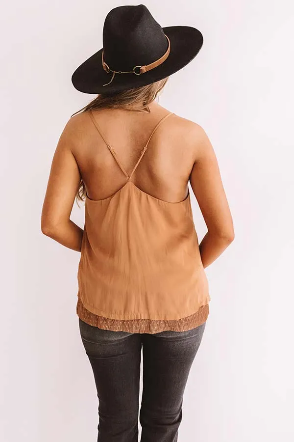 Cider And Chic Shift Tank In Camel