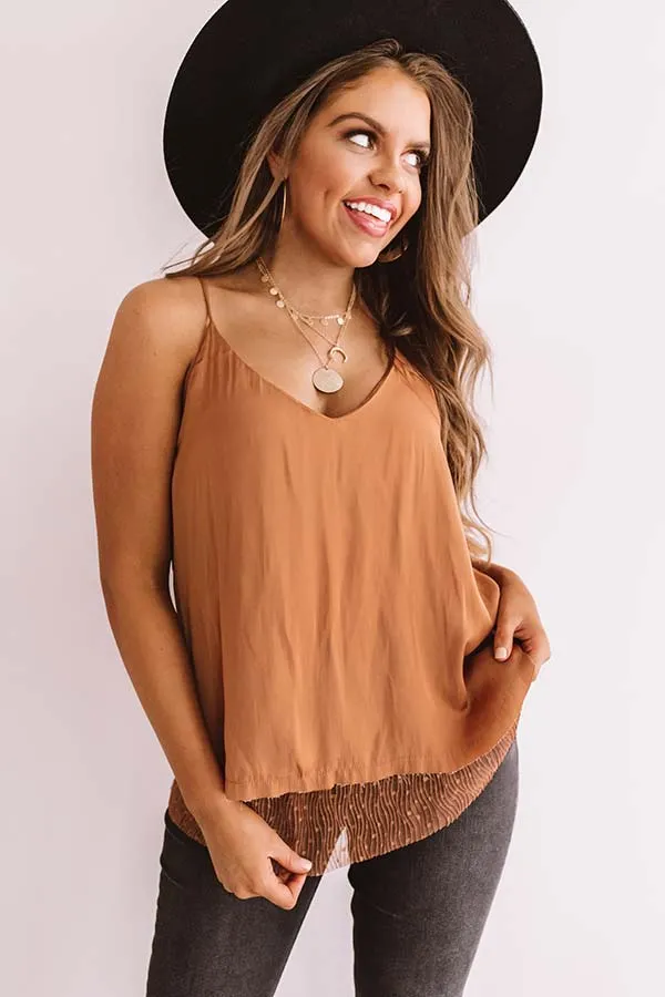 Cider And Chic Shift Tank In Camel