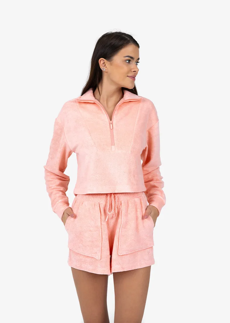 Club LC Terry Half Zip Peach