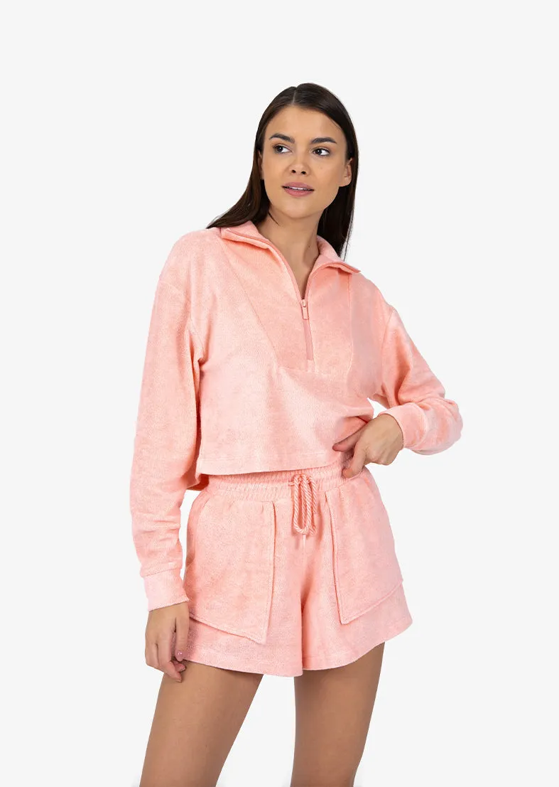 Club LC Terry Half Zip Peach