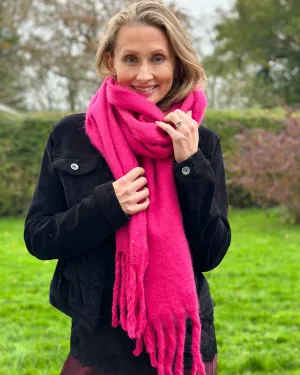 Cosy Plain Winter Scarf - Fuchsia