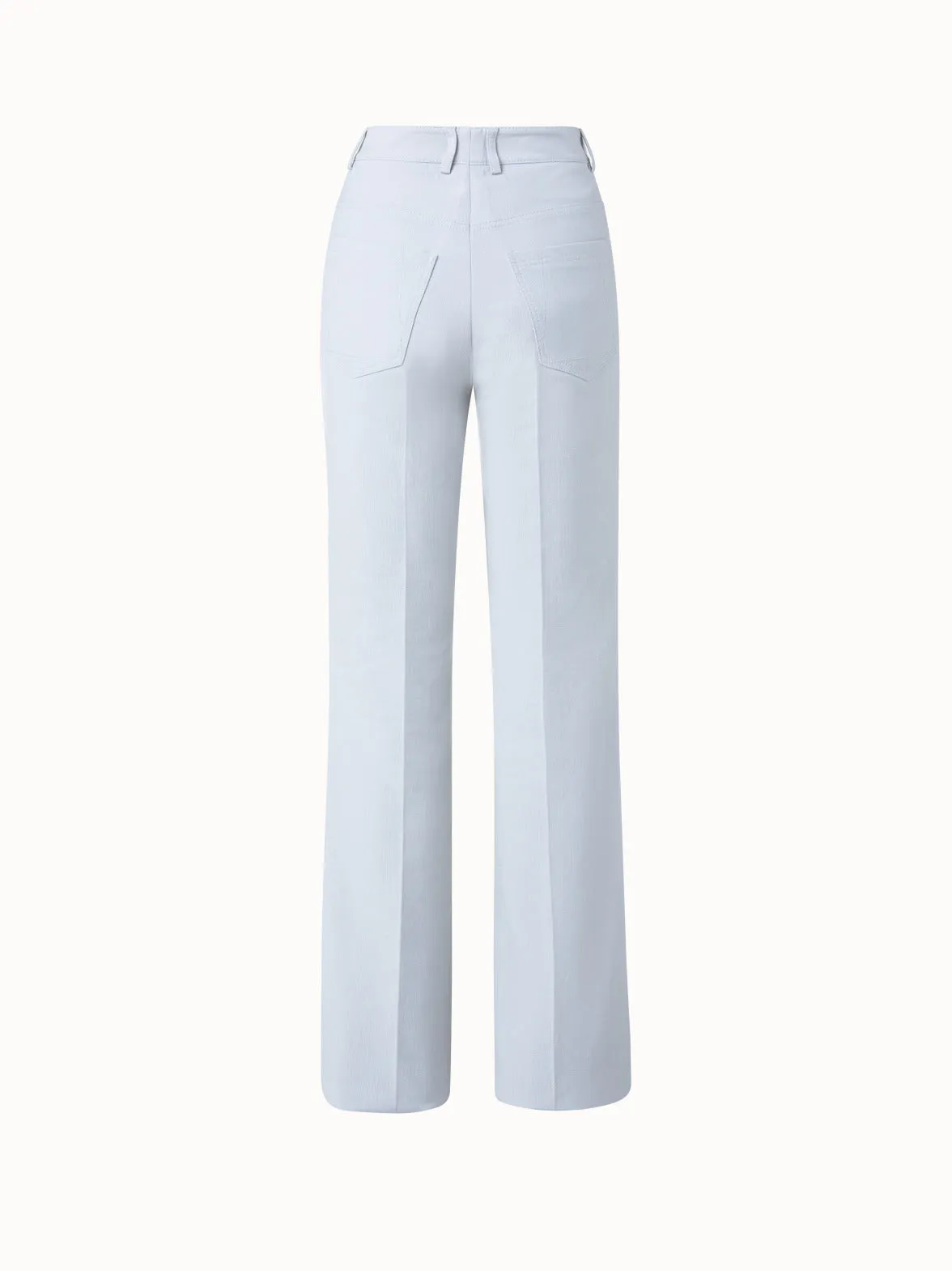 Cotton Silk Double Face Boot Cut Pant