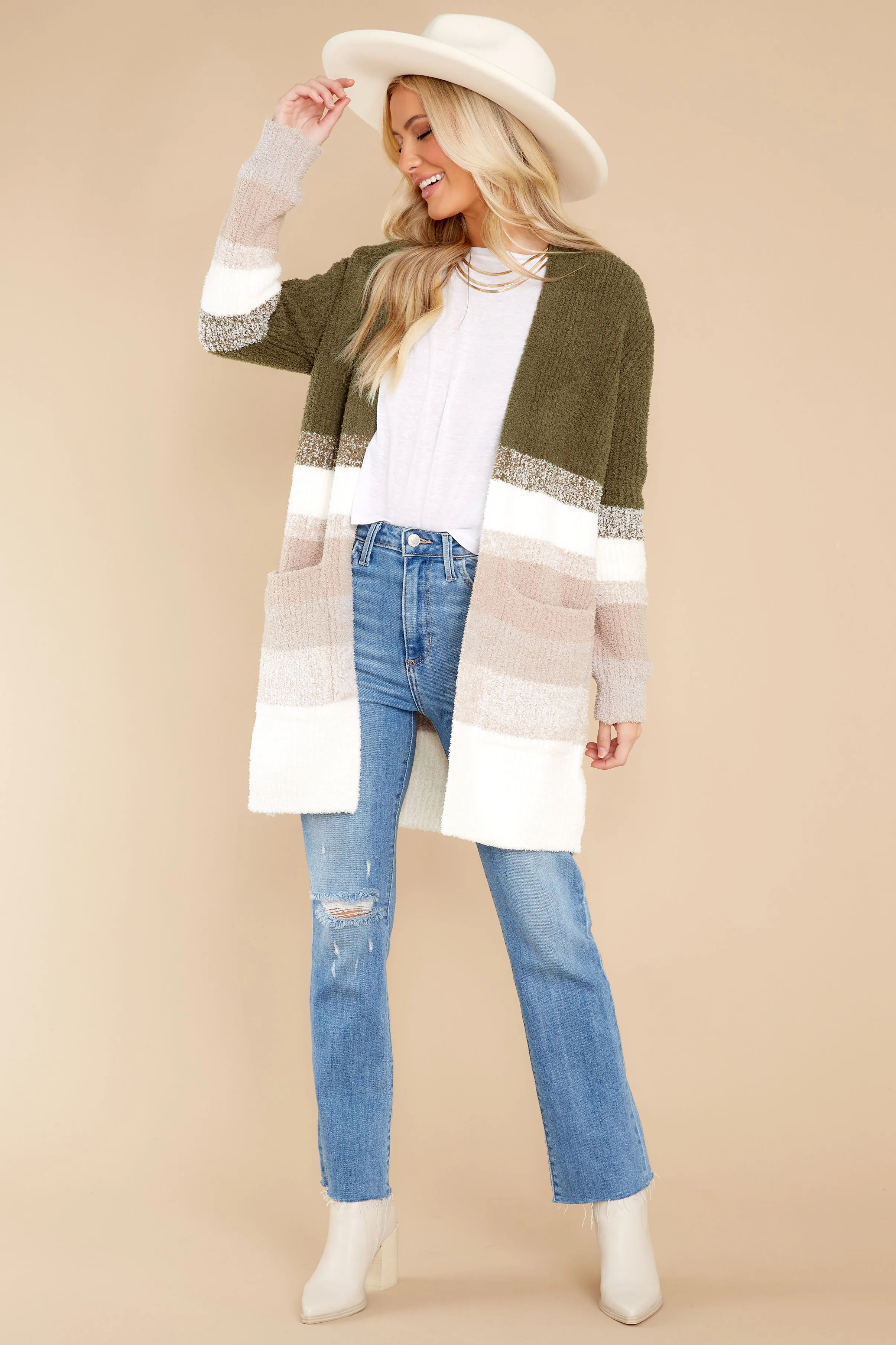 CozyChic® Thyme Multi Sunset Boyfriend Cardigan