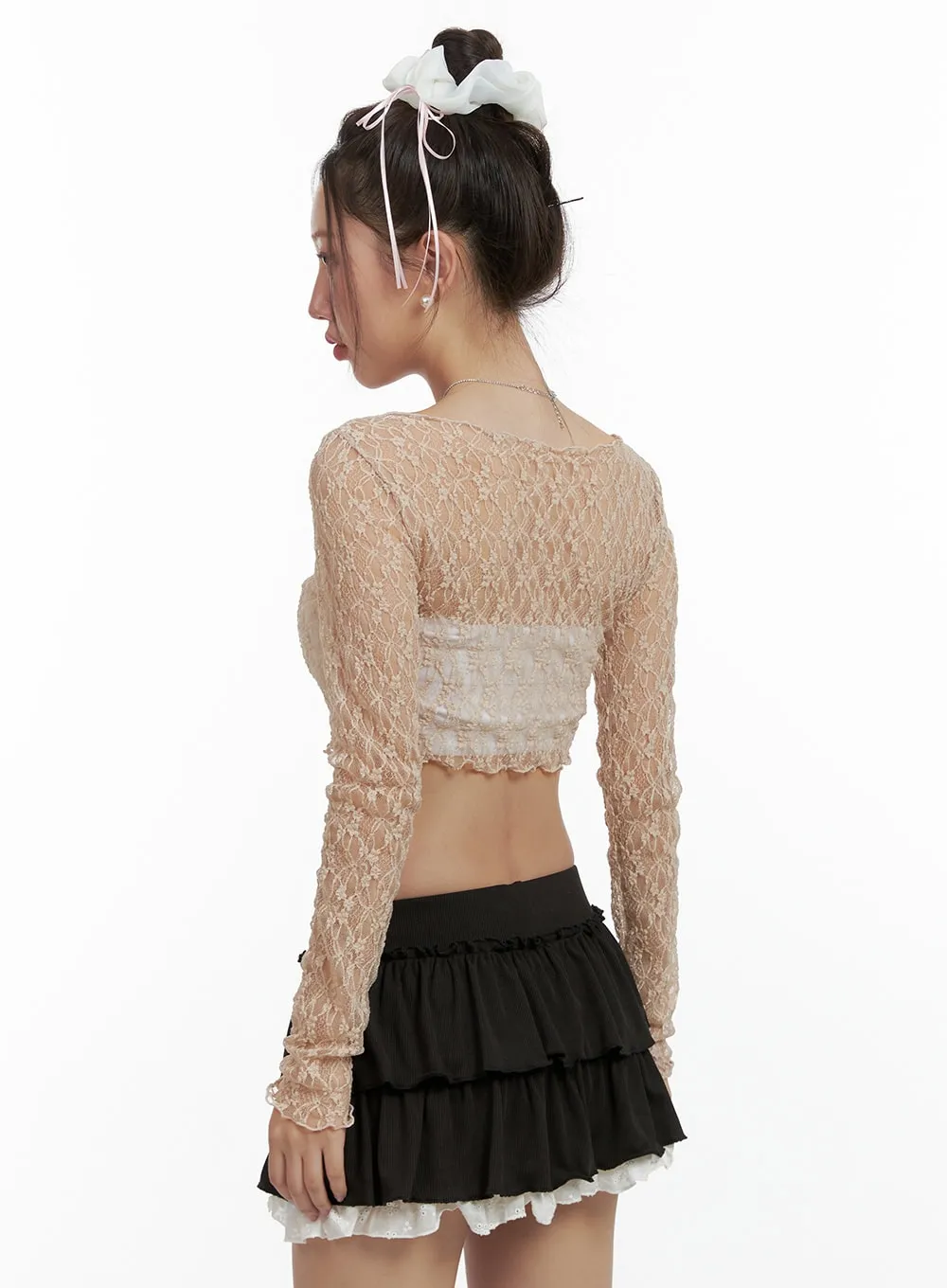 Crop See-Through Cardigan OL402