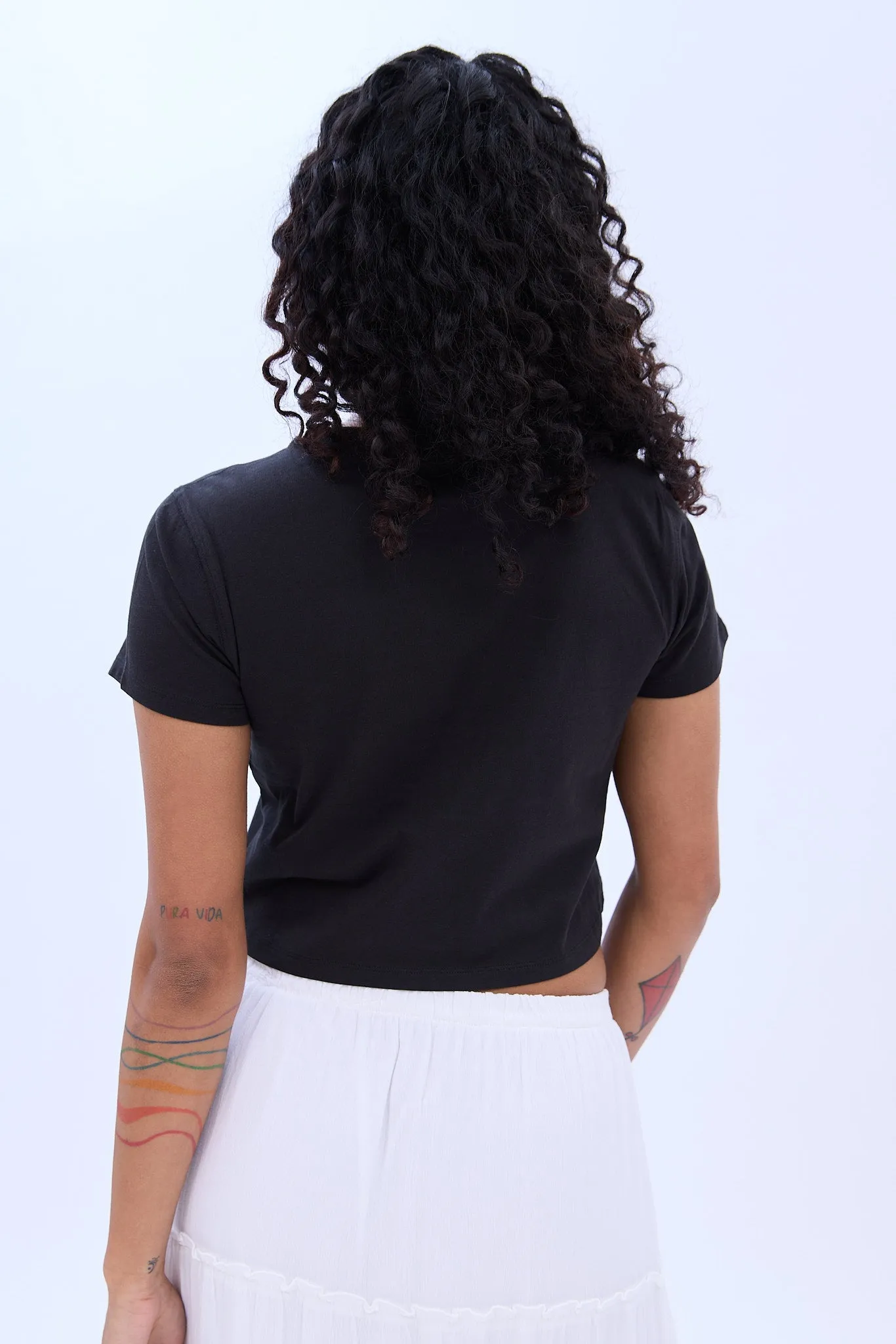 Cropped Crew Neck Tee