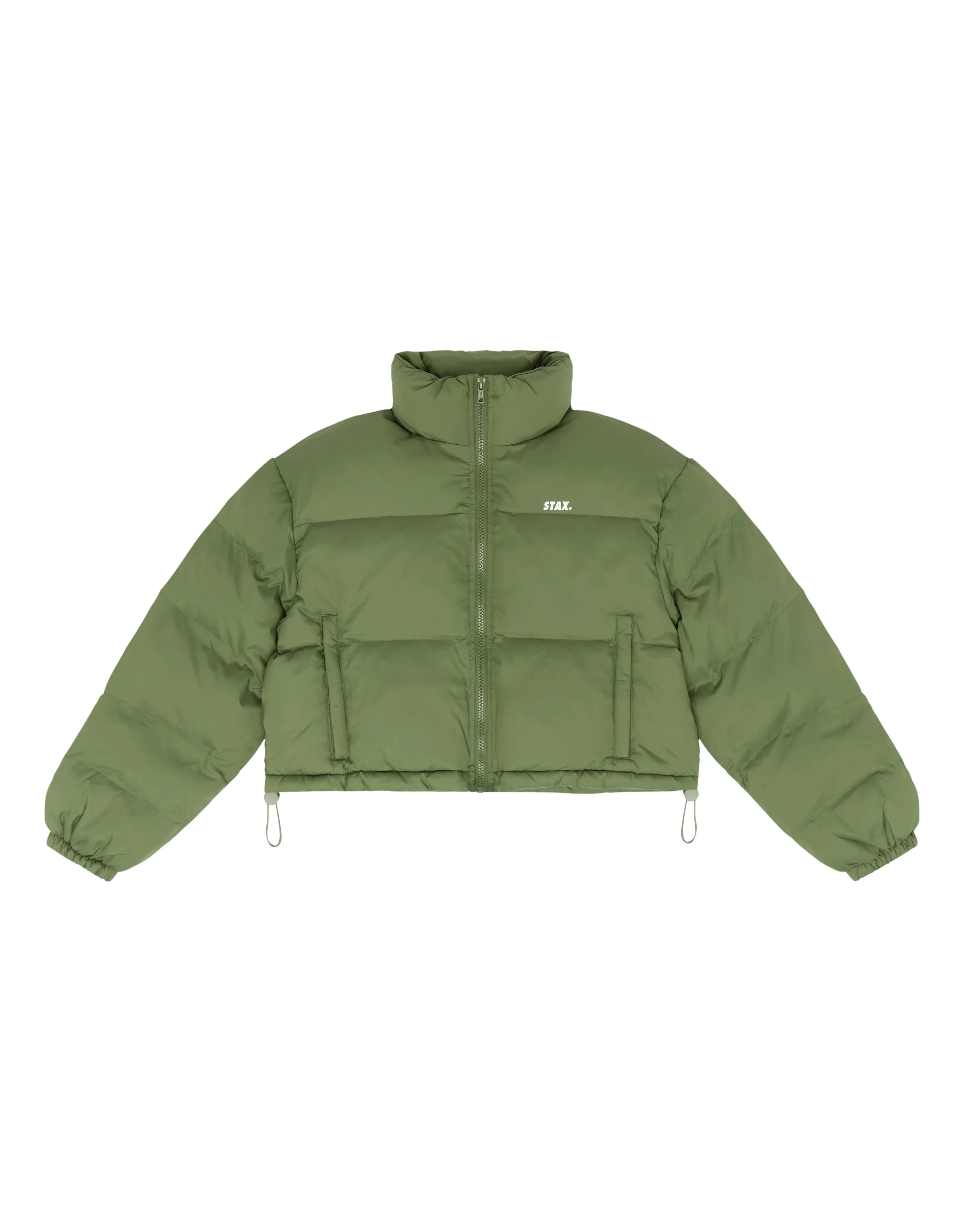 Cropped Puffer- Khaki