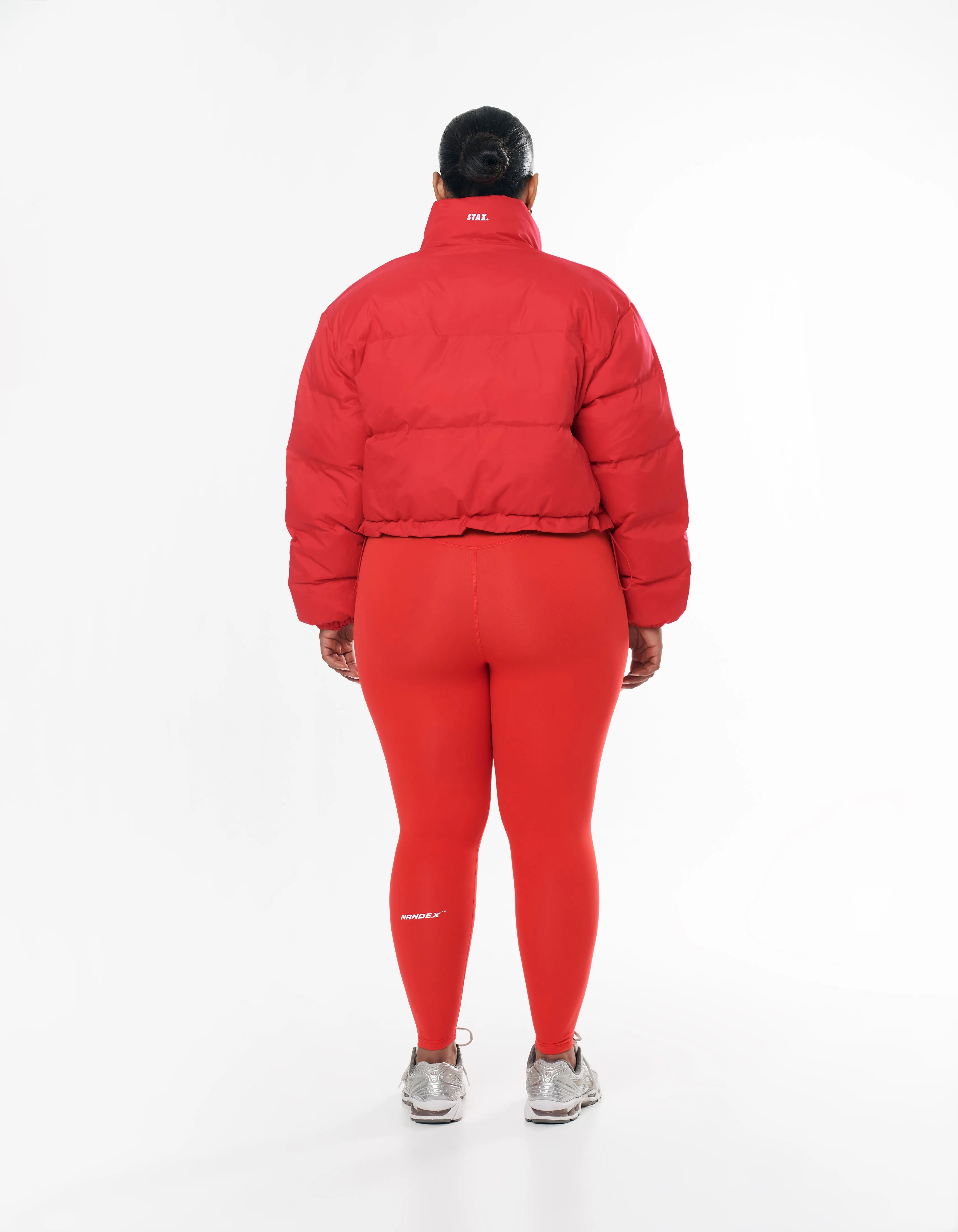 Cropped Puffer- Red