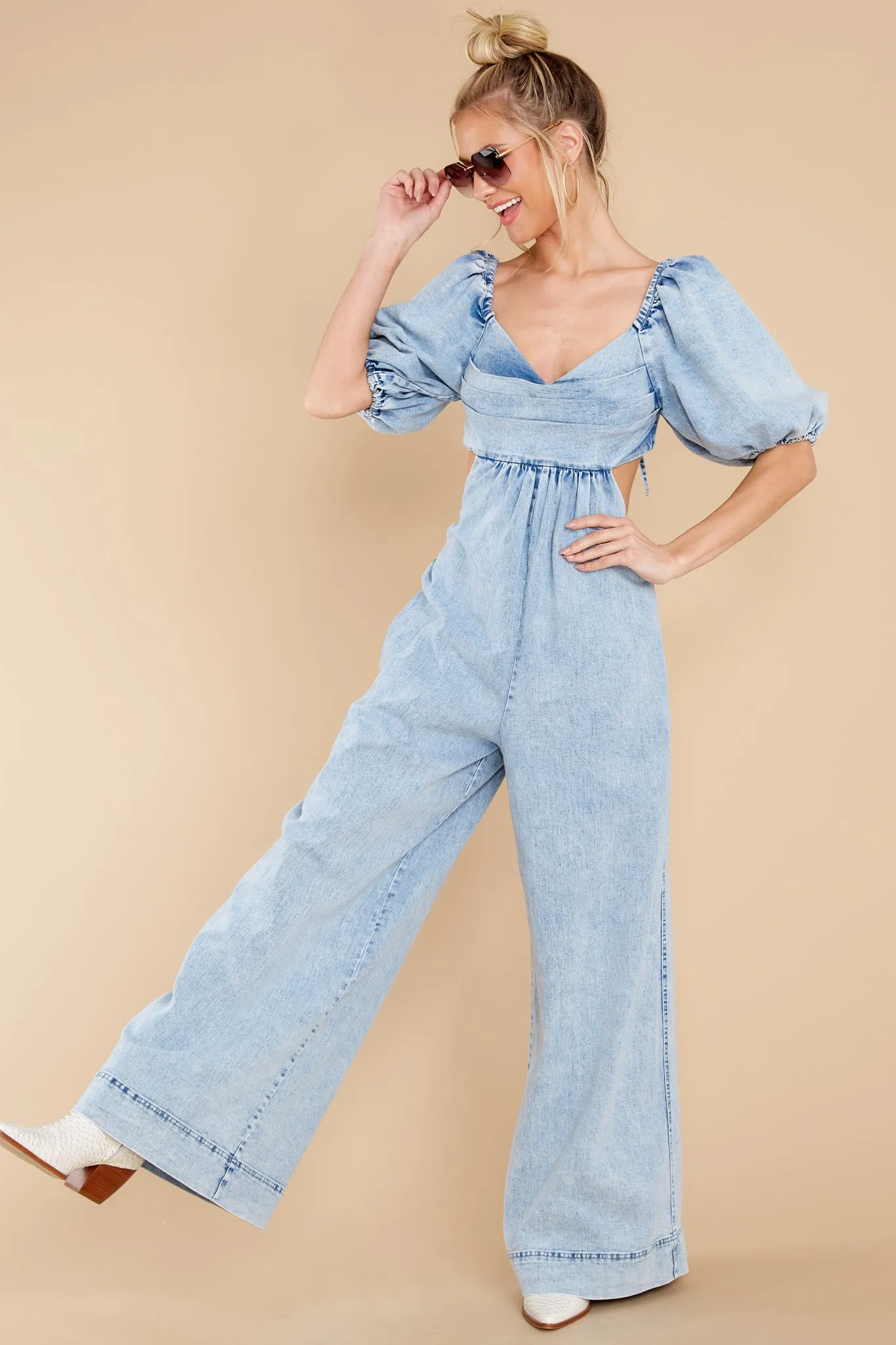 Daring Beauty Light Denim Jumpsuit