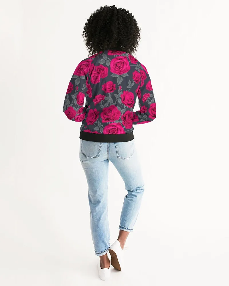 Dark Vintage Roses Women's Bomber Jacket