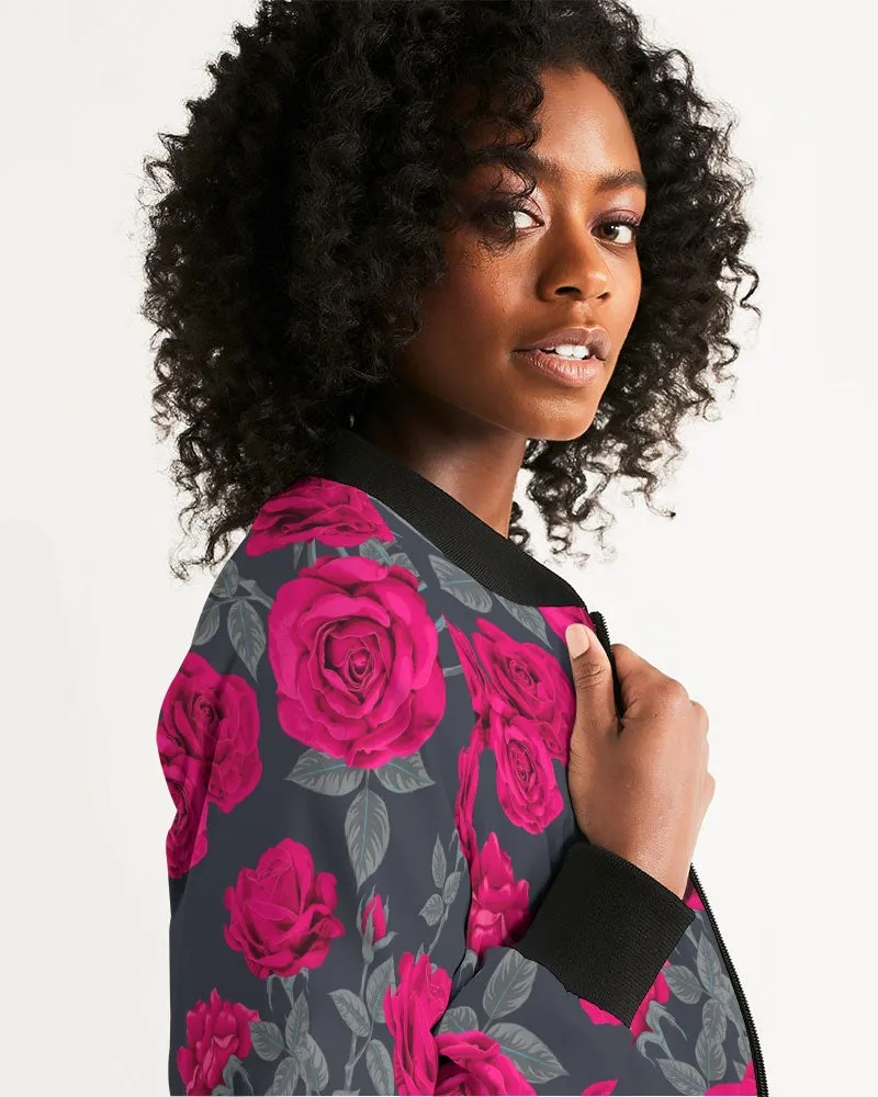 Dark Vintage Roses Women's Bomber Jacket