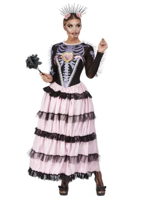 Day of the Dead Senorita Womens Pink Halloween Costume