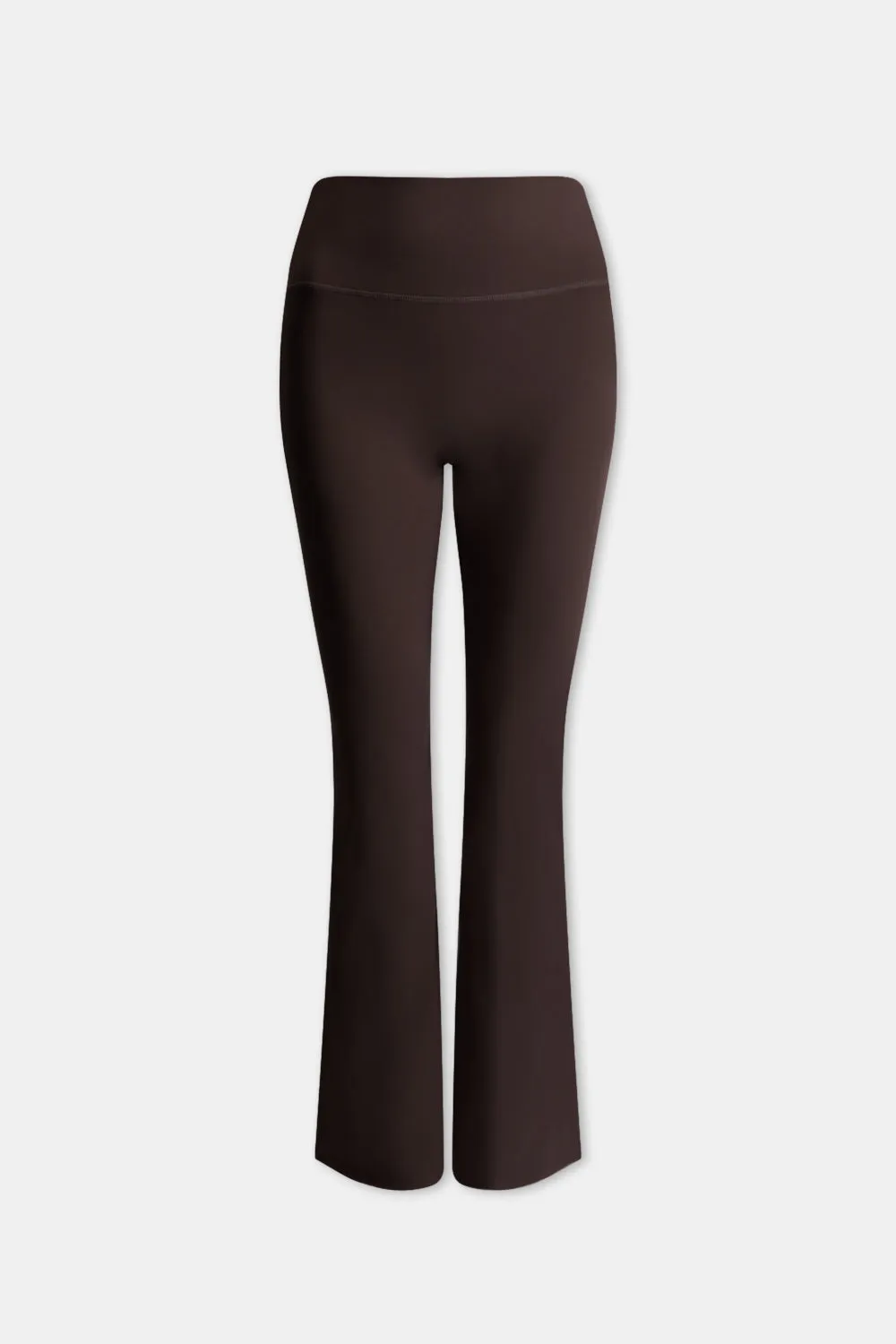 DAYFLEX CONTRAST STRIPE SIDE SPLIT FLARED YOGA PANT NO FRONT SEAM - AMERICANO AND MOCHA