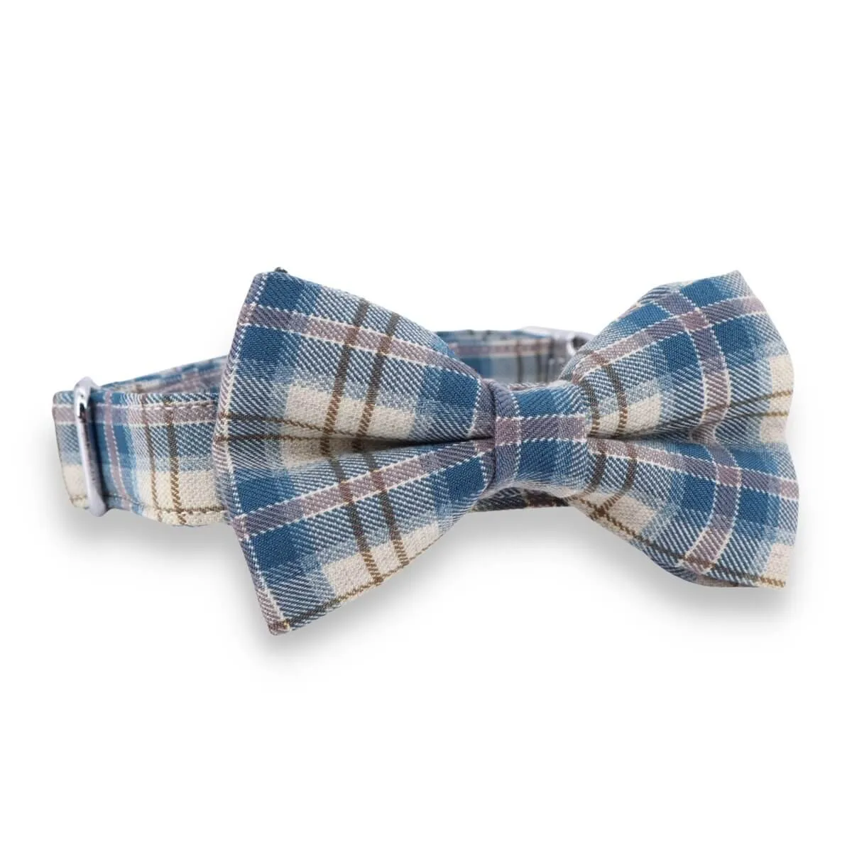 Deep Sea Plaid Bowtie Unbreakable Collar™ & Leash Set