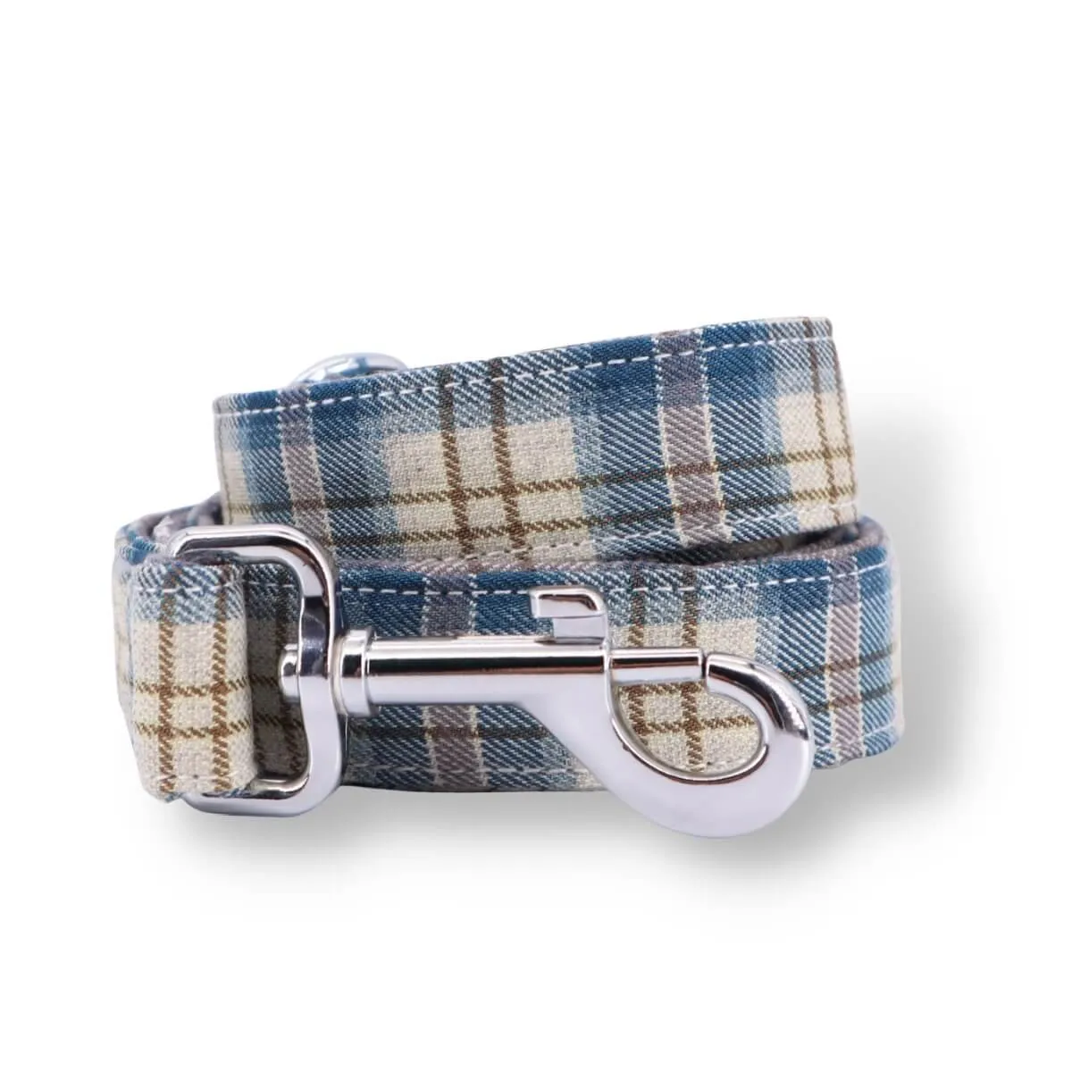 Deep Sea Plaid Bowtie Unbreakable Collar™ & Leash Set