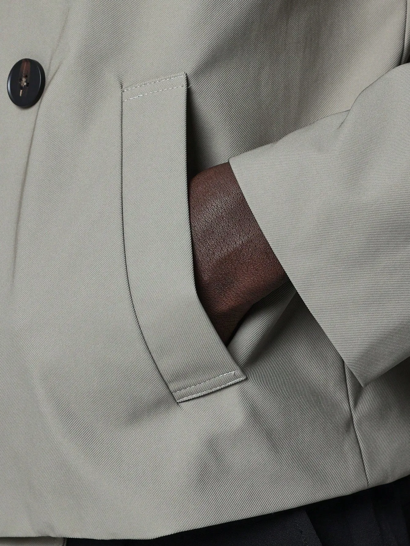 Double-Breasted Short Overcoat