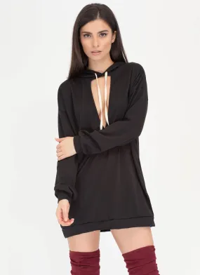 Double Whammy Cut-Out Hoodie Dress