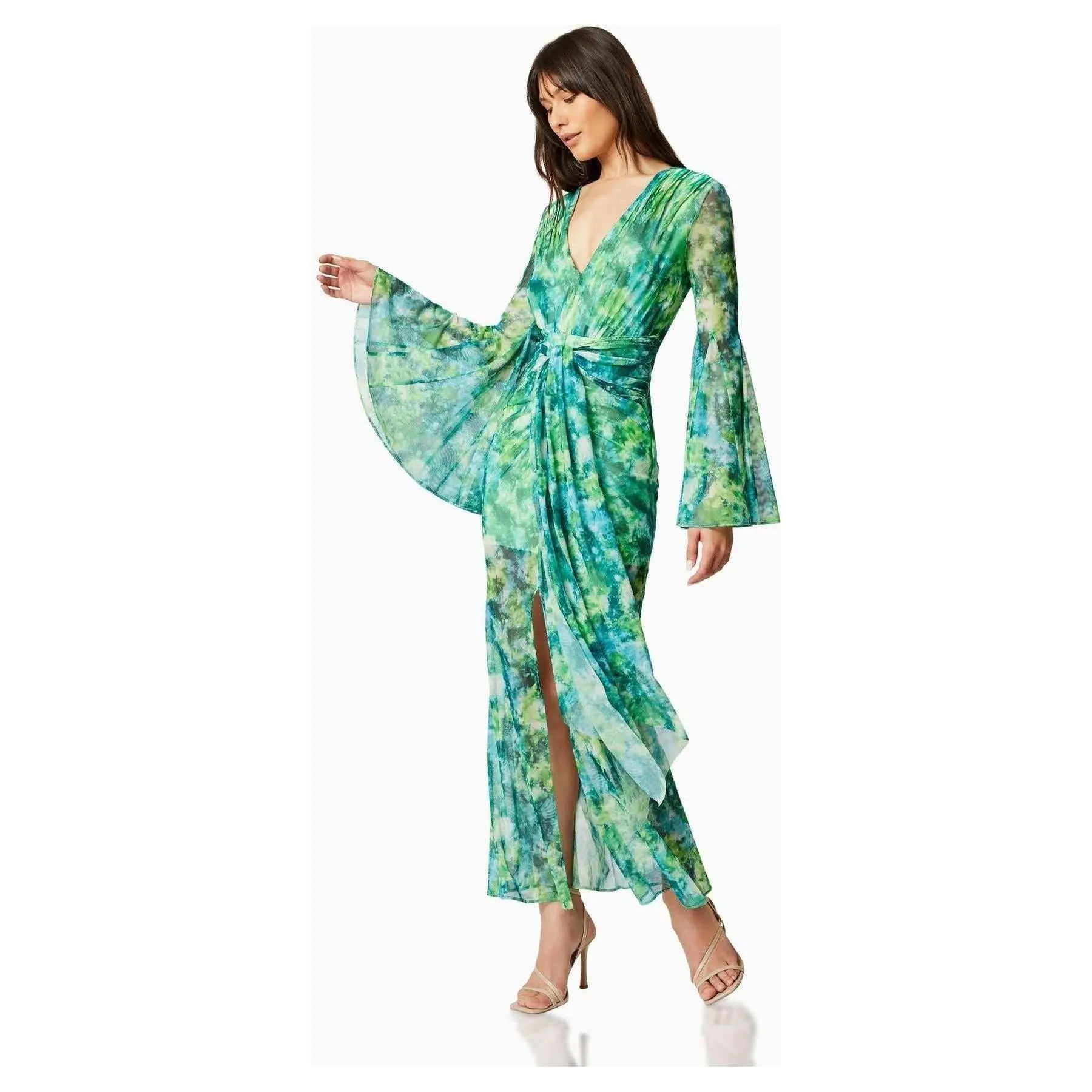 Elliatt Jonquil Long Sleeve Maxi Dress In Multi