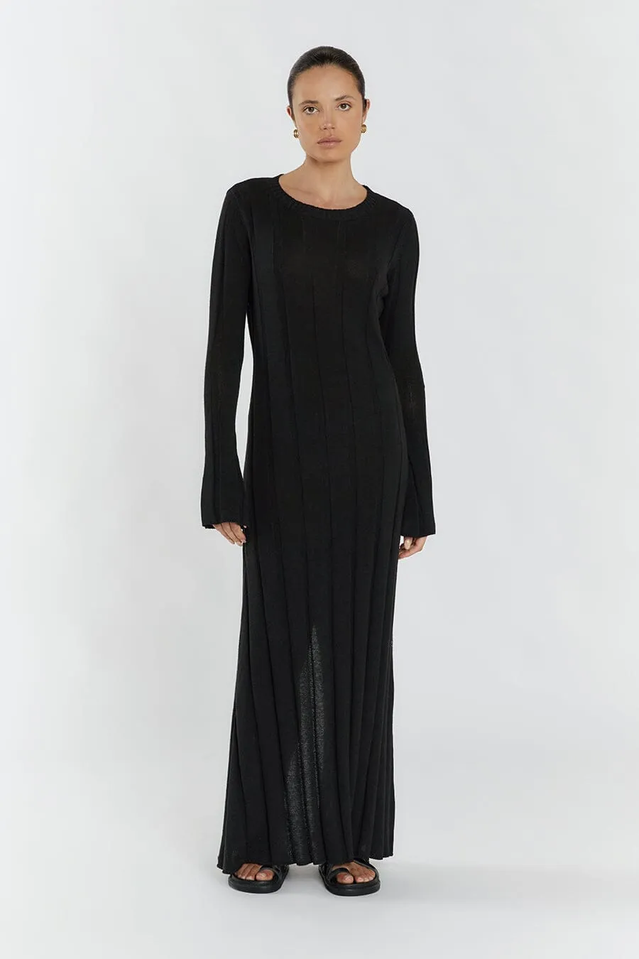 EMERY BLACK LONG SLEEVE MAXI DRESS