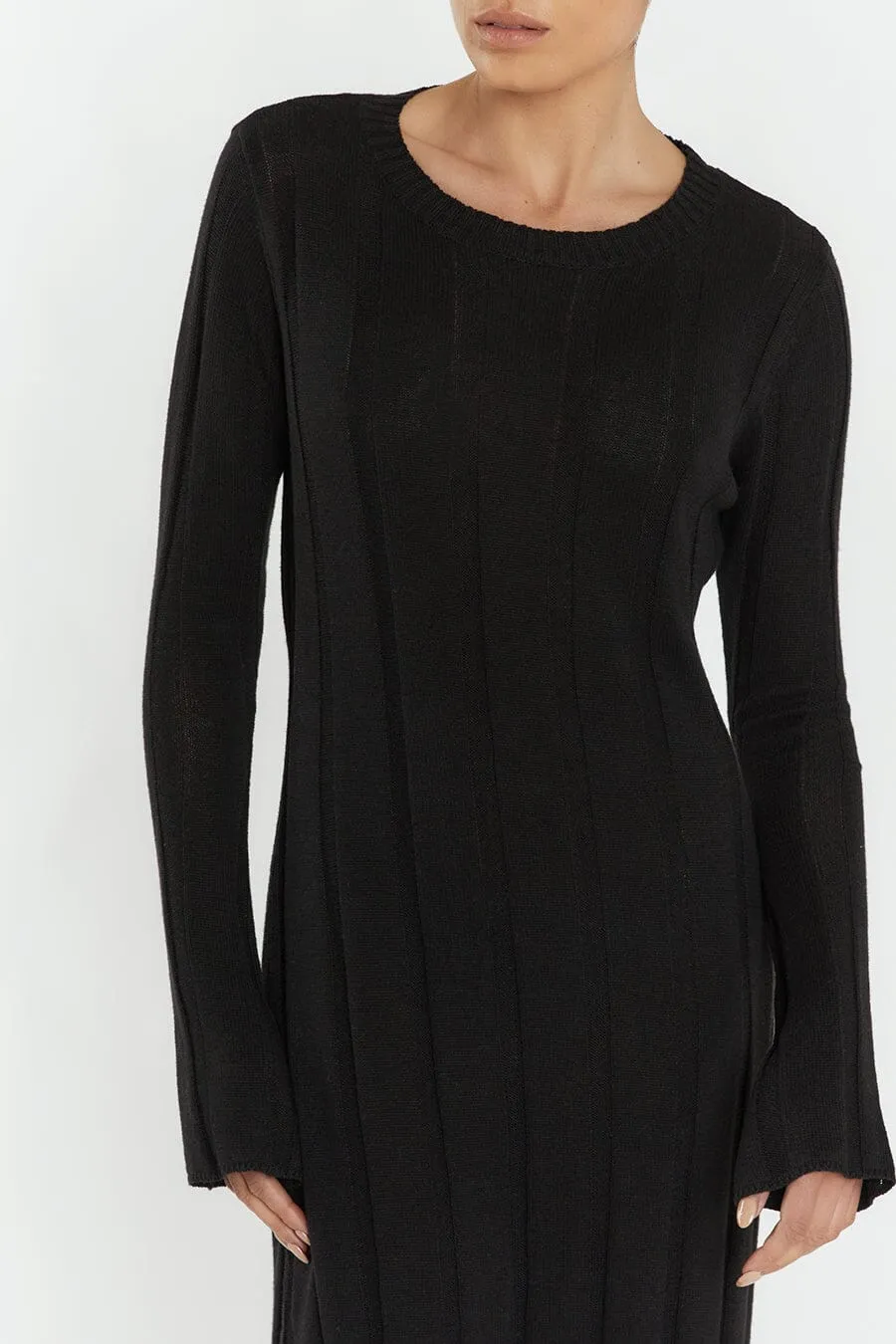 EMERY BLACK LONG SLEEVE MAXI DRESS