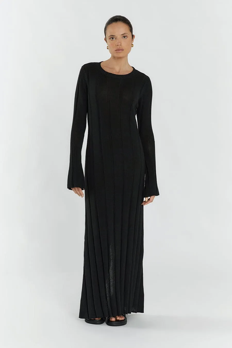 EMERY BLACK LONG SLEEVE MAXI DRESS