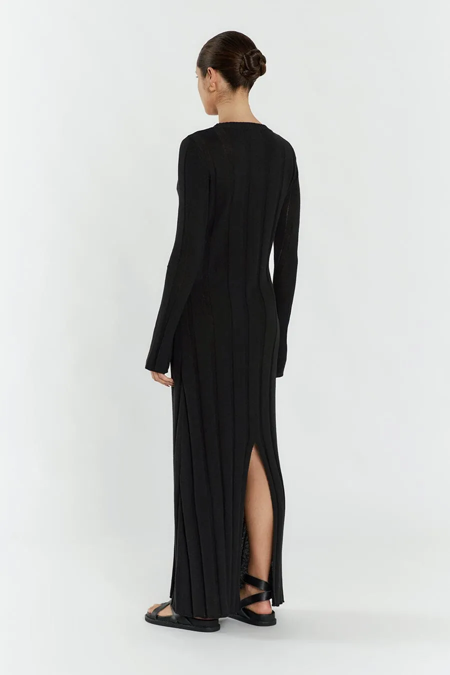 EMERY BLACK LONG SLEEVE MAXI DRESS