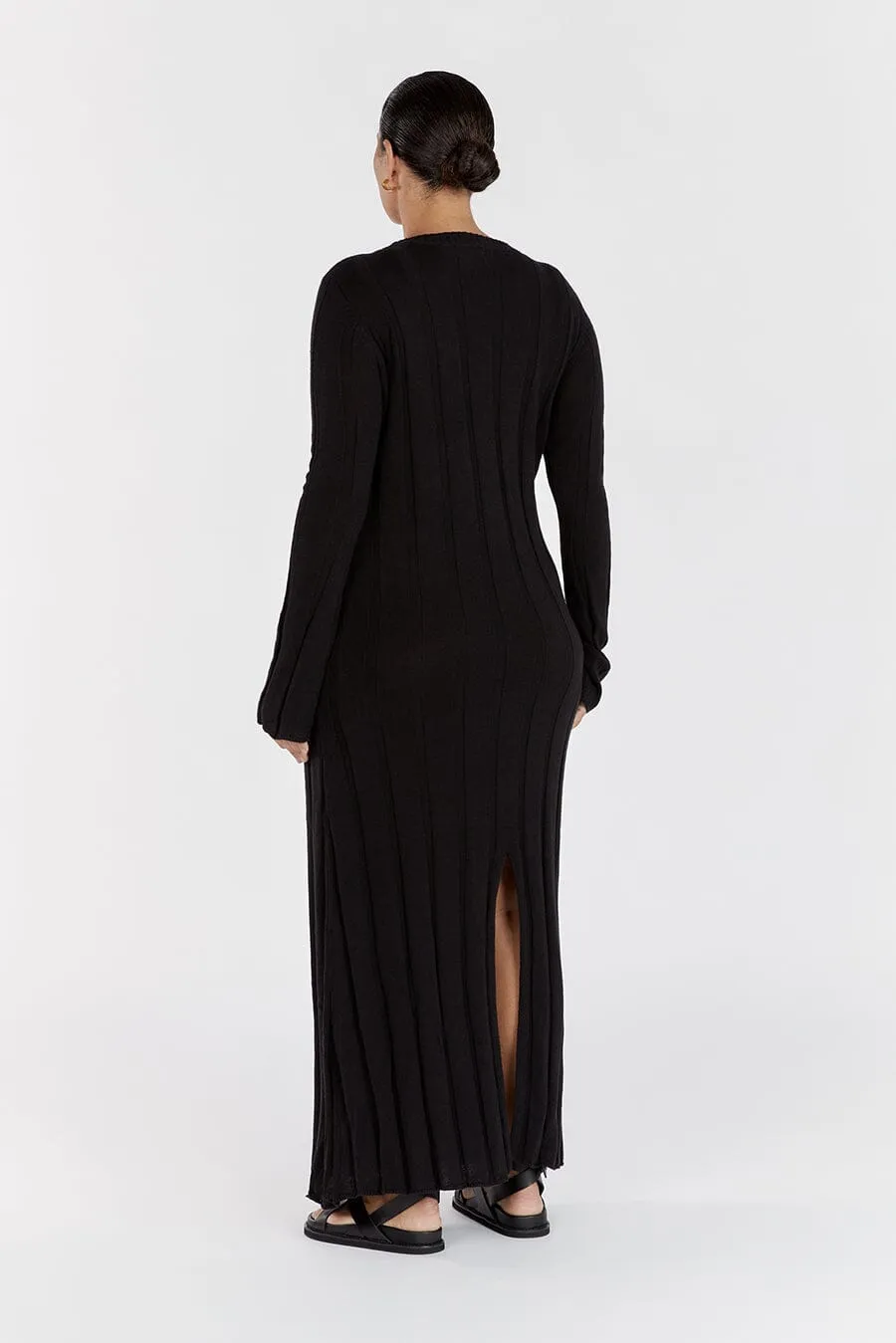 EMERY BLACK LONG SLEEVE MAXI DRESS