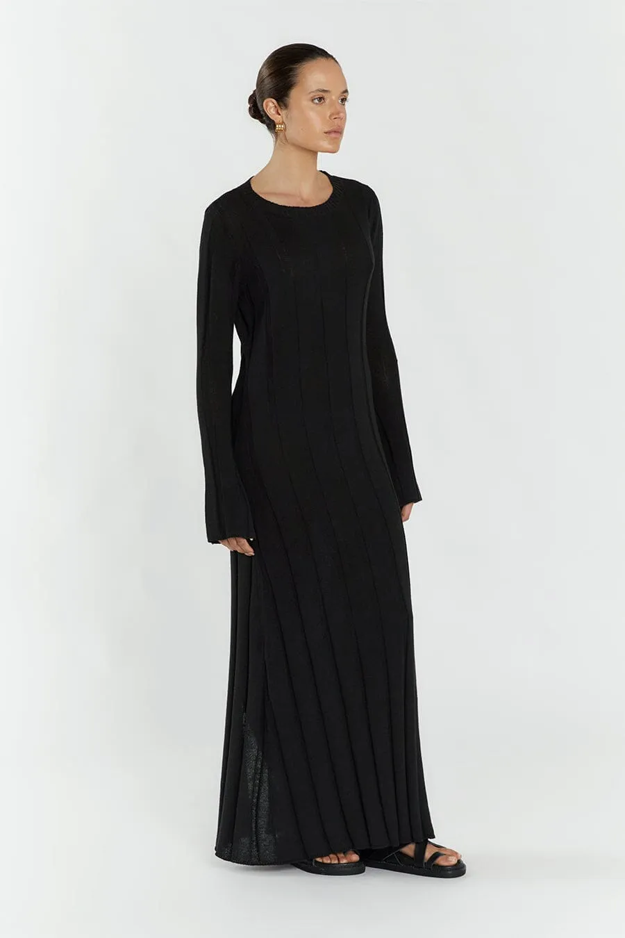 EMERY BLACK LONG SLEEVE MAXI DRESS