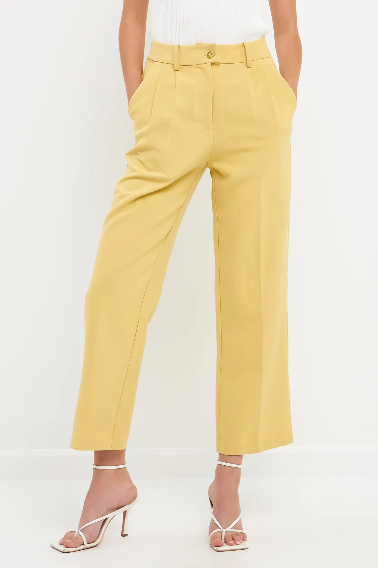 English Factory - High-Waisted Straight-Leg Trousers