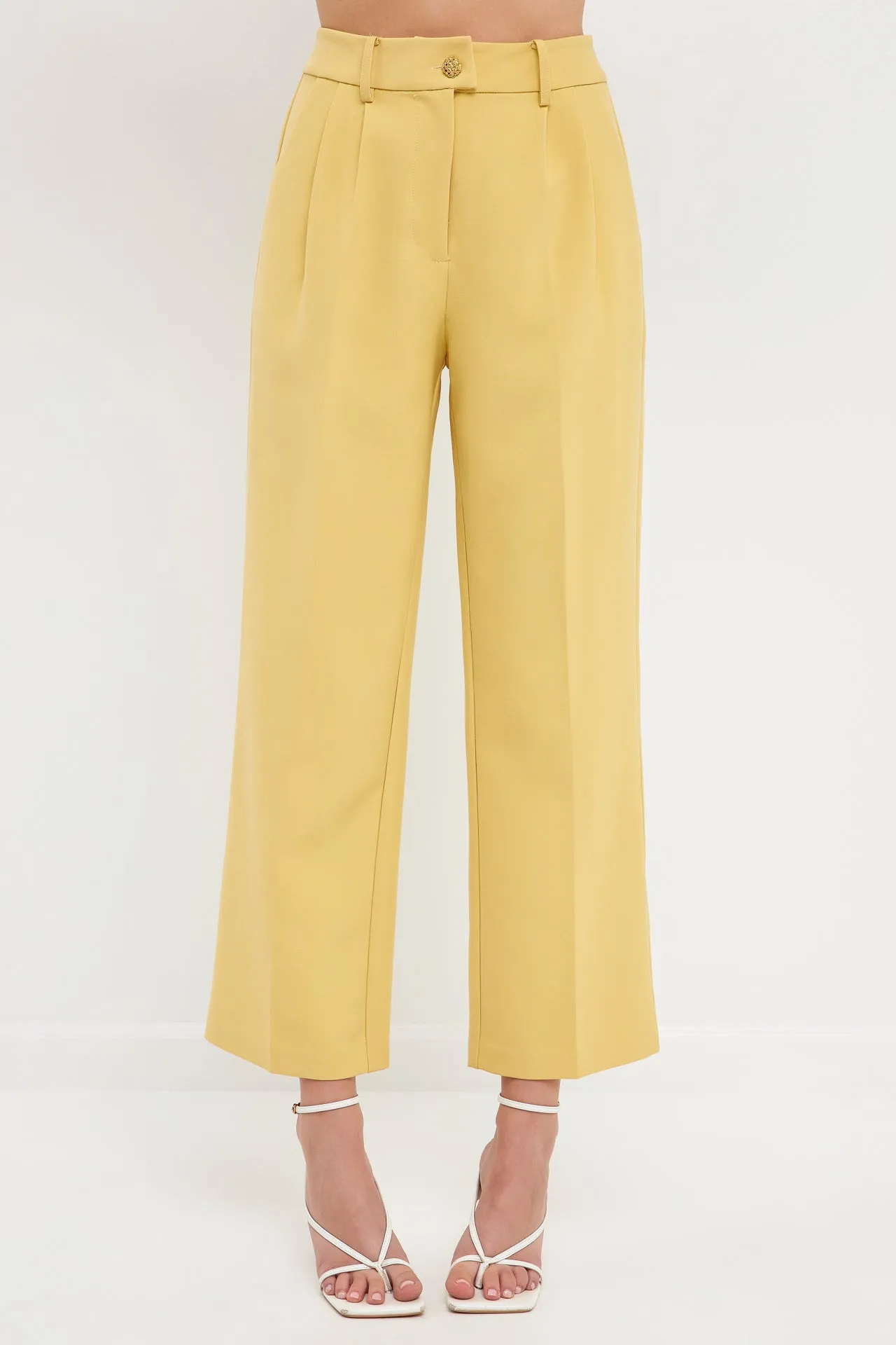 English Factory - High-Waisted Straight-Leg Trousers