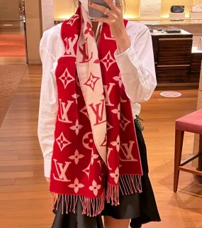 ESSENTIAL SCARF 186 CM IN CHERRY RED WOOL 399772