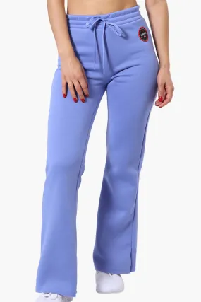 Fahrenheit Tie Waist Flared Sweatpants - Blue