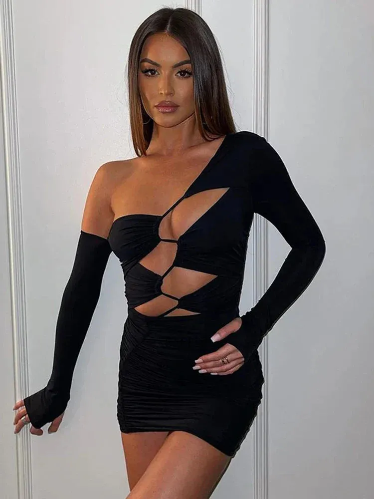 Fashion Cut Out Bandage Club Bodycon Mini Dress