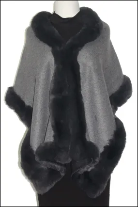 Faux Fur Trim Wrap Scarf