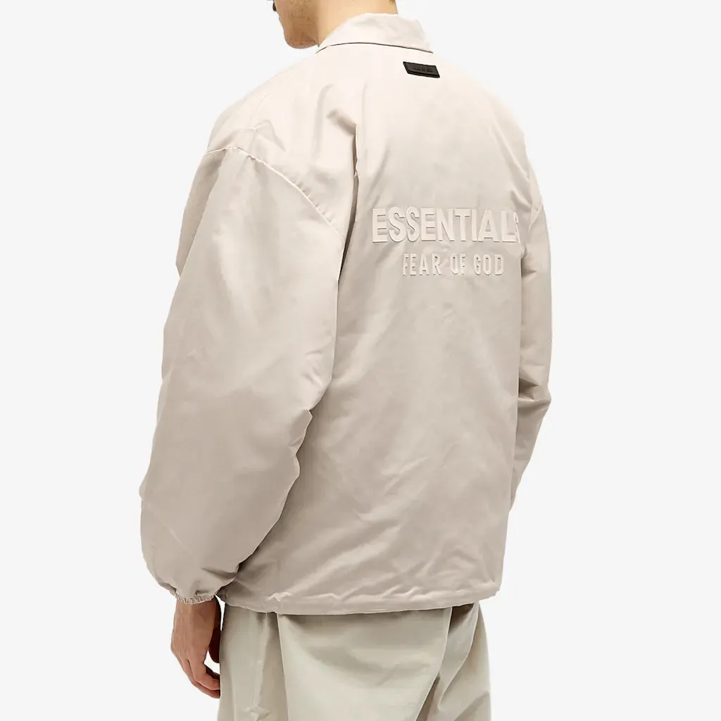 Fear of God Essentials Coaches Jacket in Silver Cloud