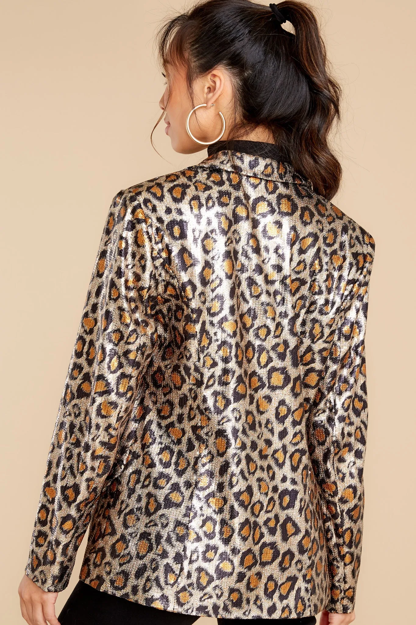 Fiercely Stunning Gold Leopard Print Blazer