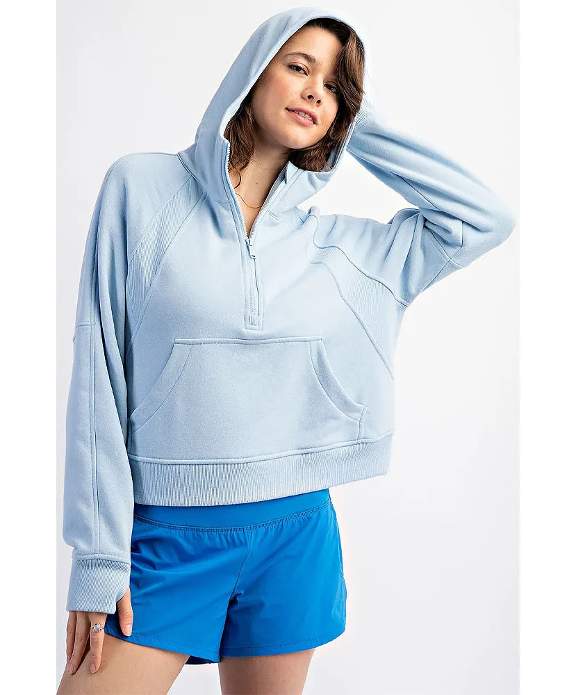 Finley French Terry Crop Hoodie