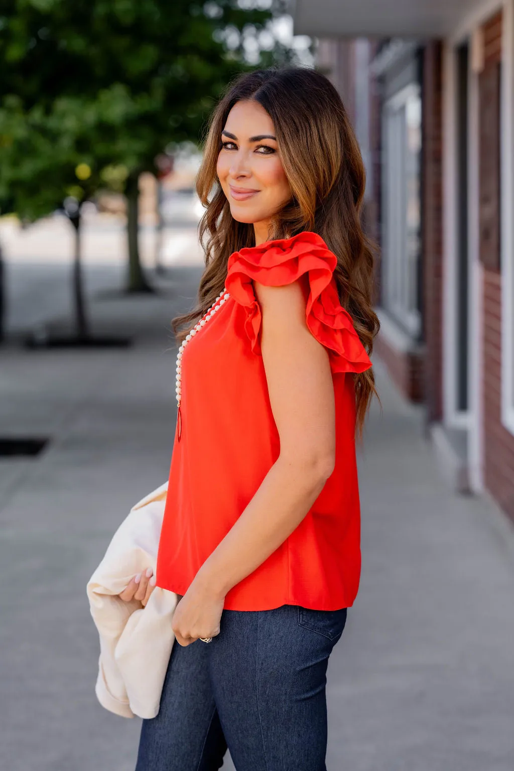 Flirtatious Flutter Blouse