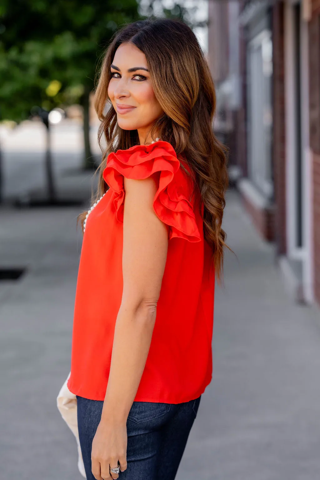 Flirtatious Flutter Blouse