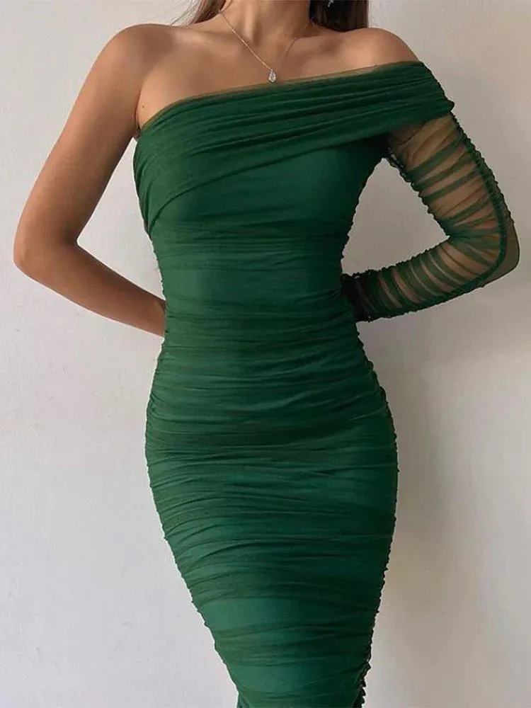 Fold Through Slim Mini Shoulder Mesh Sexy See Bodycon Cocktail Off Wedding Dress