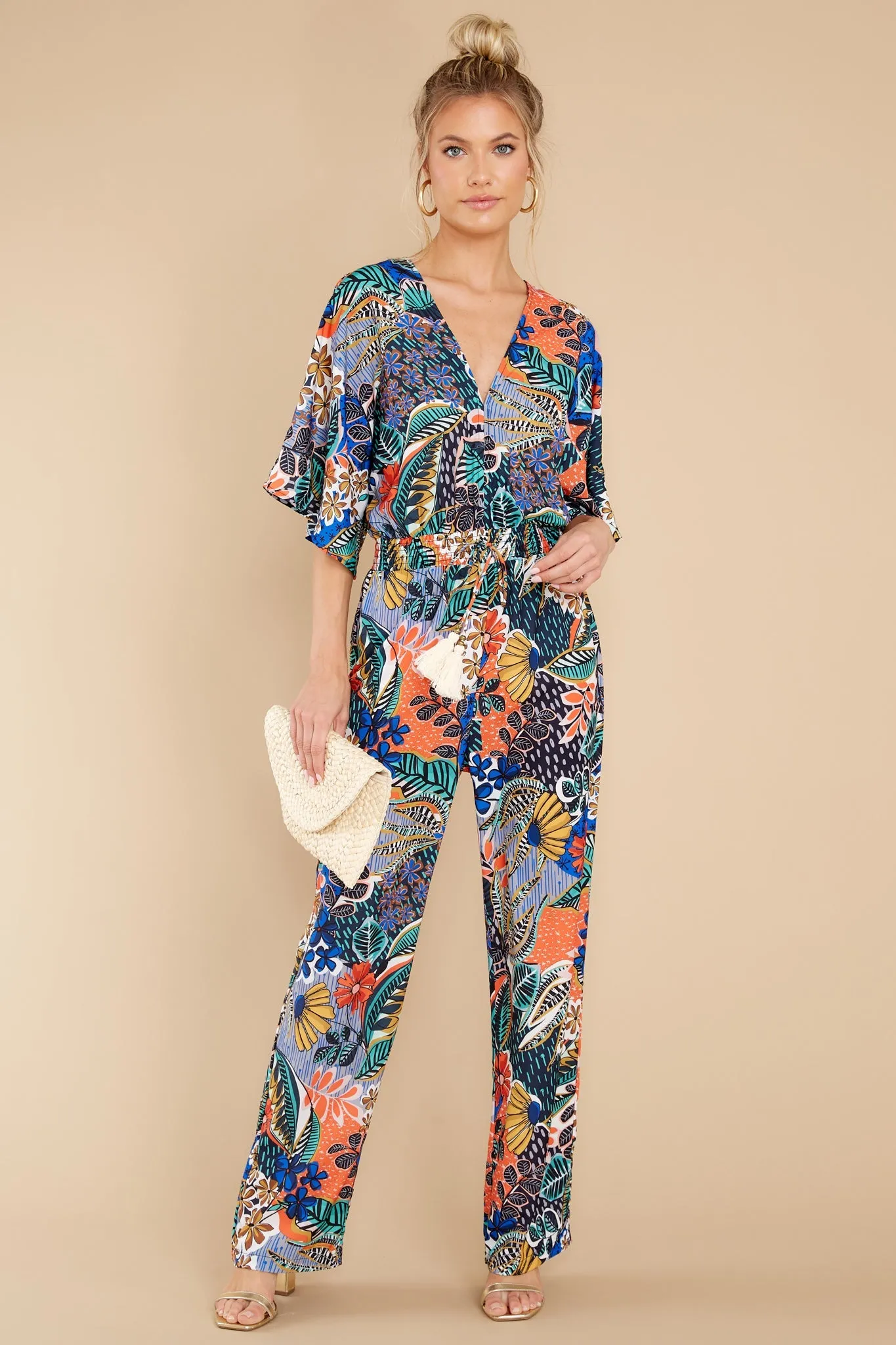 Free To Frolic Multicolour Henry Floral Print Jumpsuit