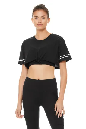 Frontline Crop Tee - Black/White