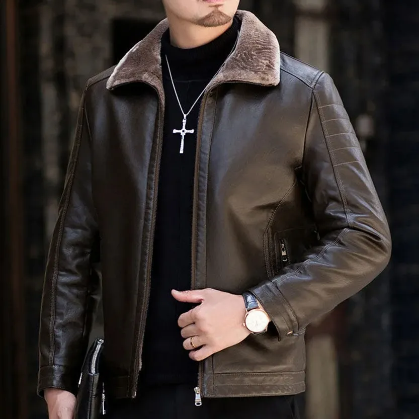 Funki Buys | Jackets | Men's Luxury Faux Leather Winter Jacket