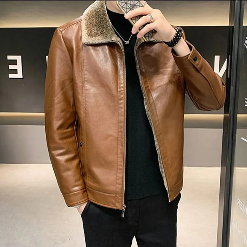 Funki Buys | Jackets | Men's Luxury Faux Leather Winter Jacket