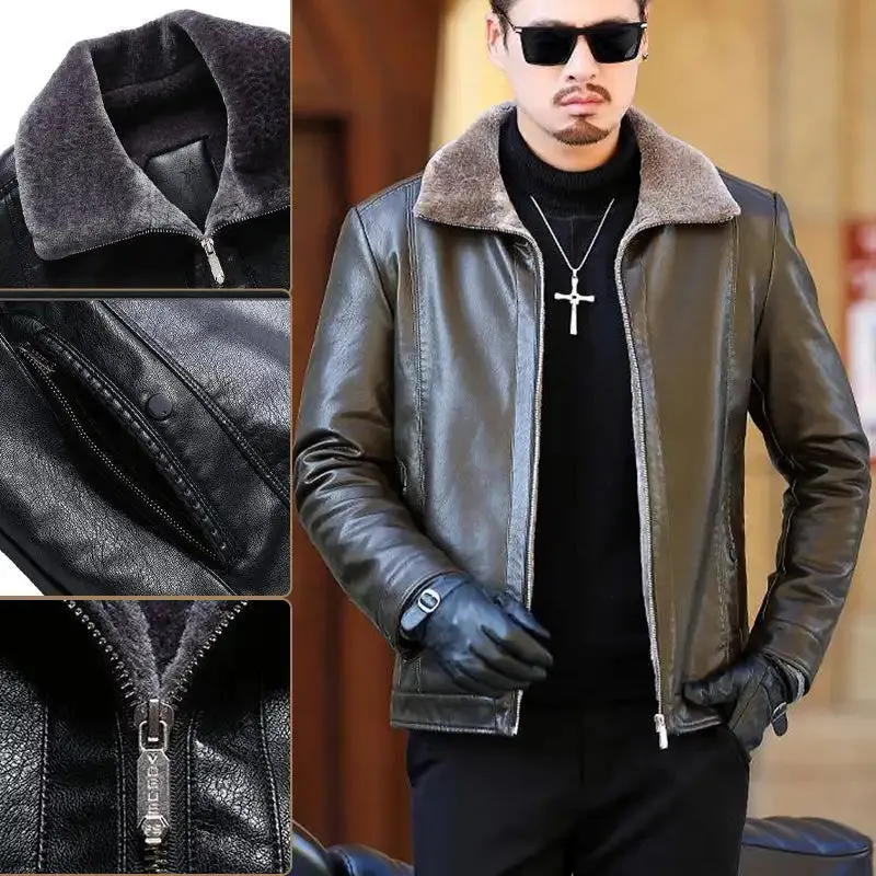 Funki Buys | Jackets | Men's Luxury Faux Leather Winter Jacket