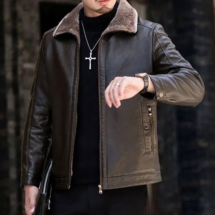 Funki Buys | Jackets | Men's Luxury Faux Leather Winter Jacket