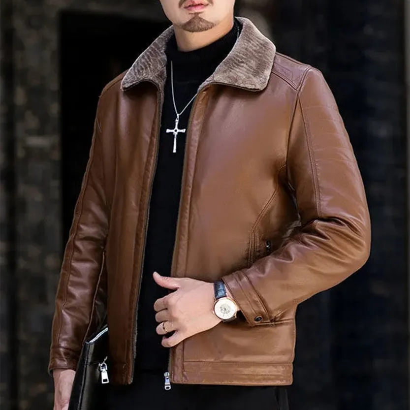 Funki Buys | Jackets | Men's Luxury Faux Leather Winter Jacket