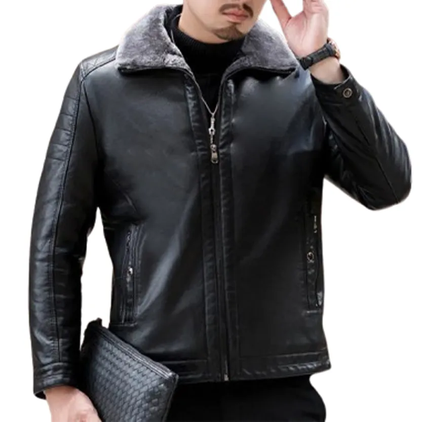 Funki Buys | Jackets | Men's Luxury Faux Leather Winter Jacket