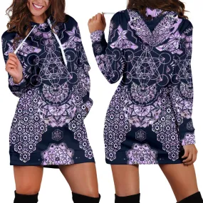 Geometric Violet | Womens Hoodie Dress | Mil Et Une