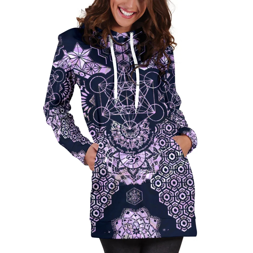 Geometric Violet | Womens Hoodie Dress | Mil Et Une