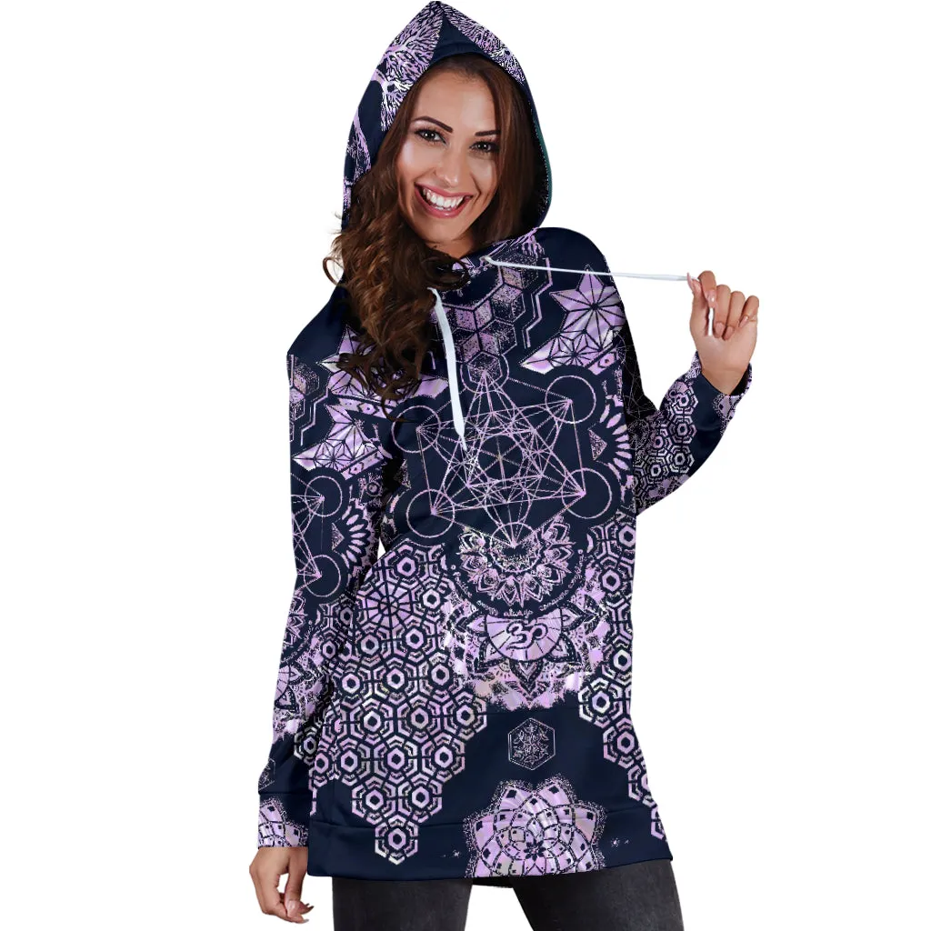 Geometric Violet | Womens Hoodie Dress | Mil Et Une